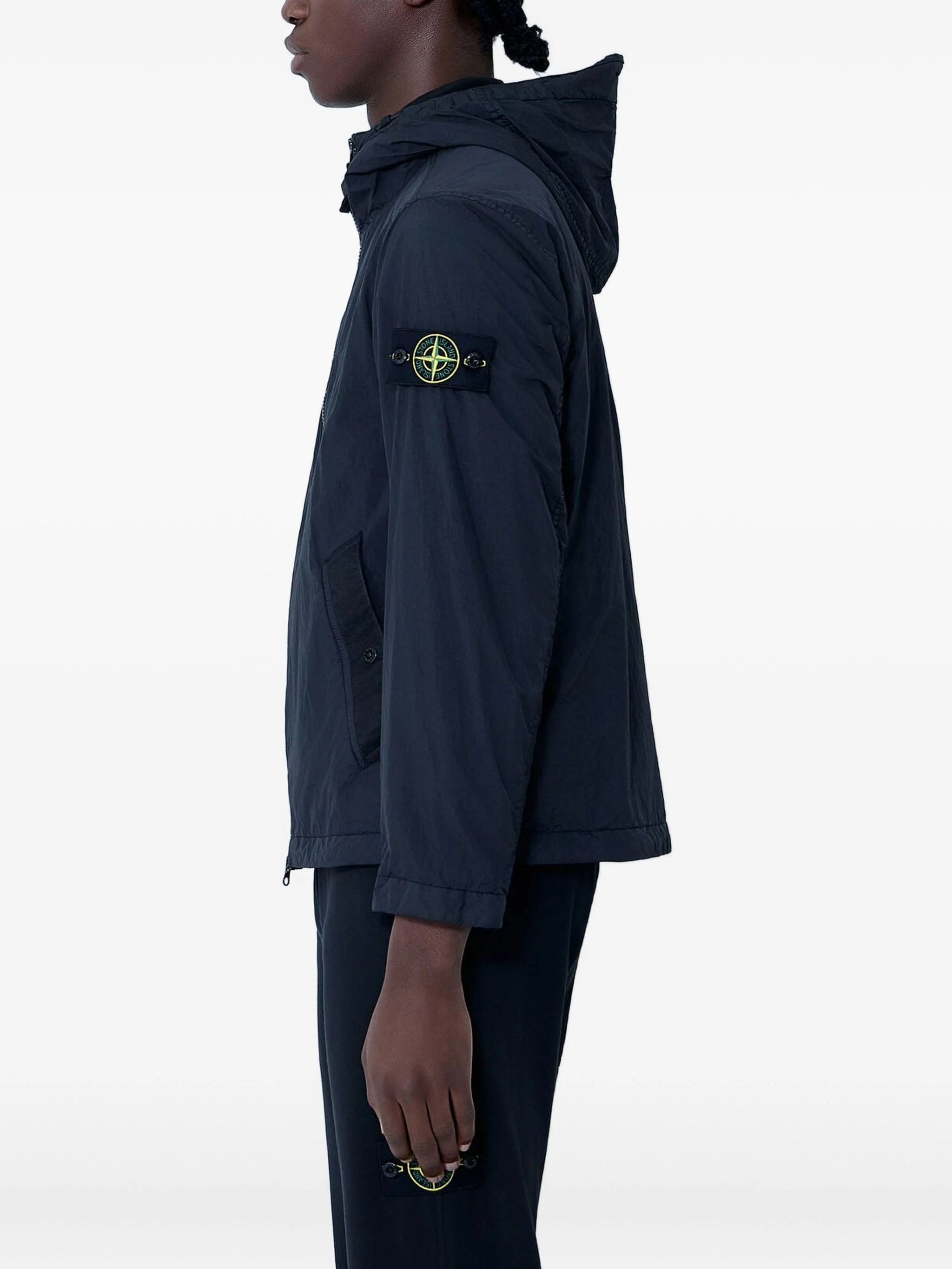 Stone Island Compass-Motif Hooded Jacket for Men - Image 3