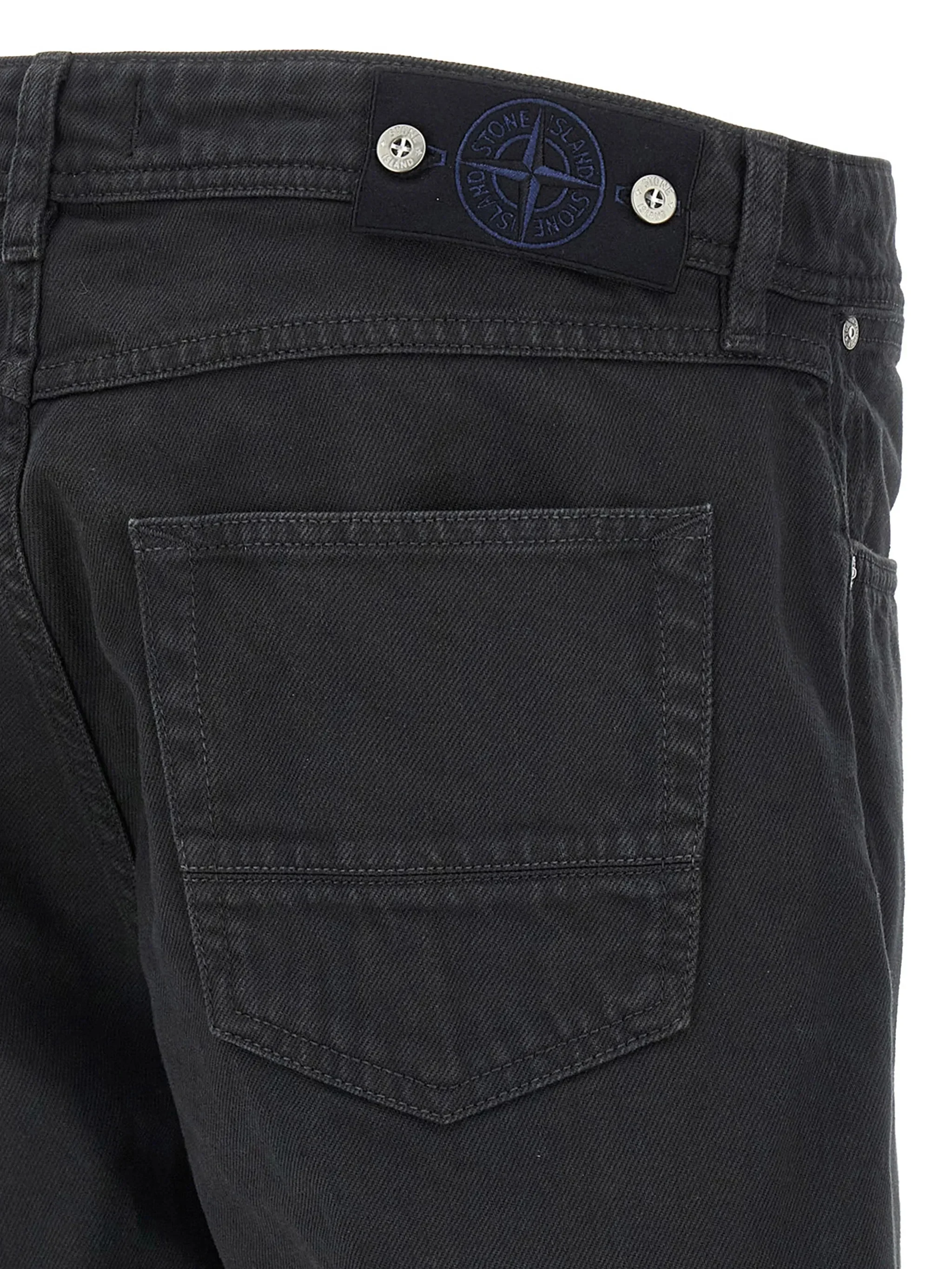 Stone Island Denim Research Curved Pocket Jeans with Coin Pocket, Star Embroidery, Patch Back Pockets and Hidden Button Fly (Size 30) - Image 4