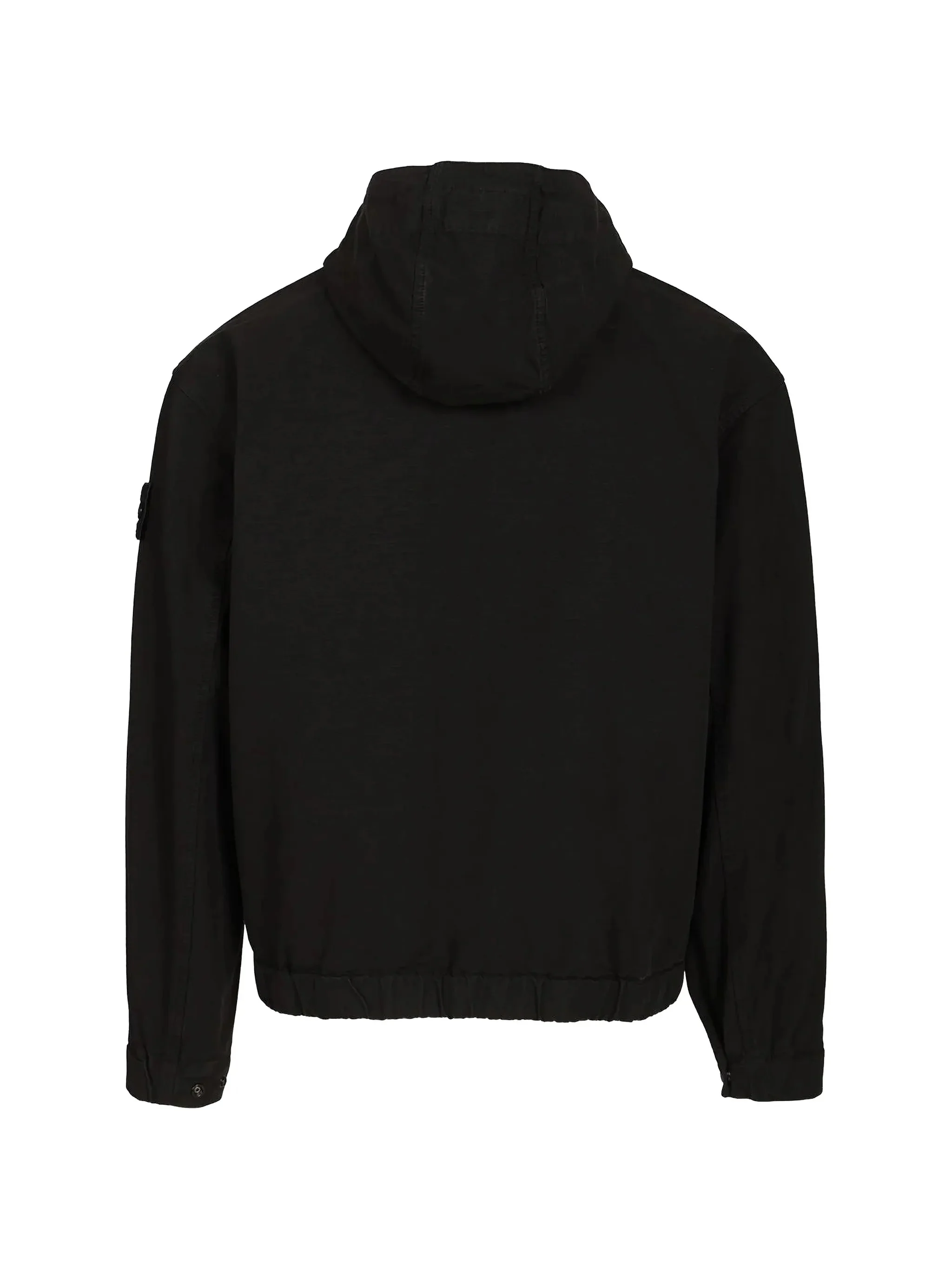 Stone Island Hooded Organic Cotton Ripstop Overshirt with Vertical Zip Pockets - Image 2