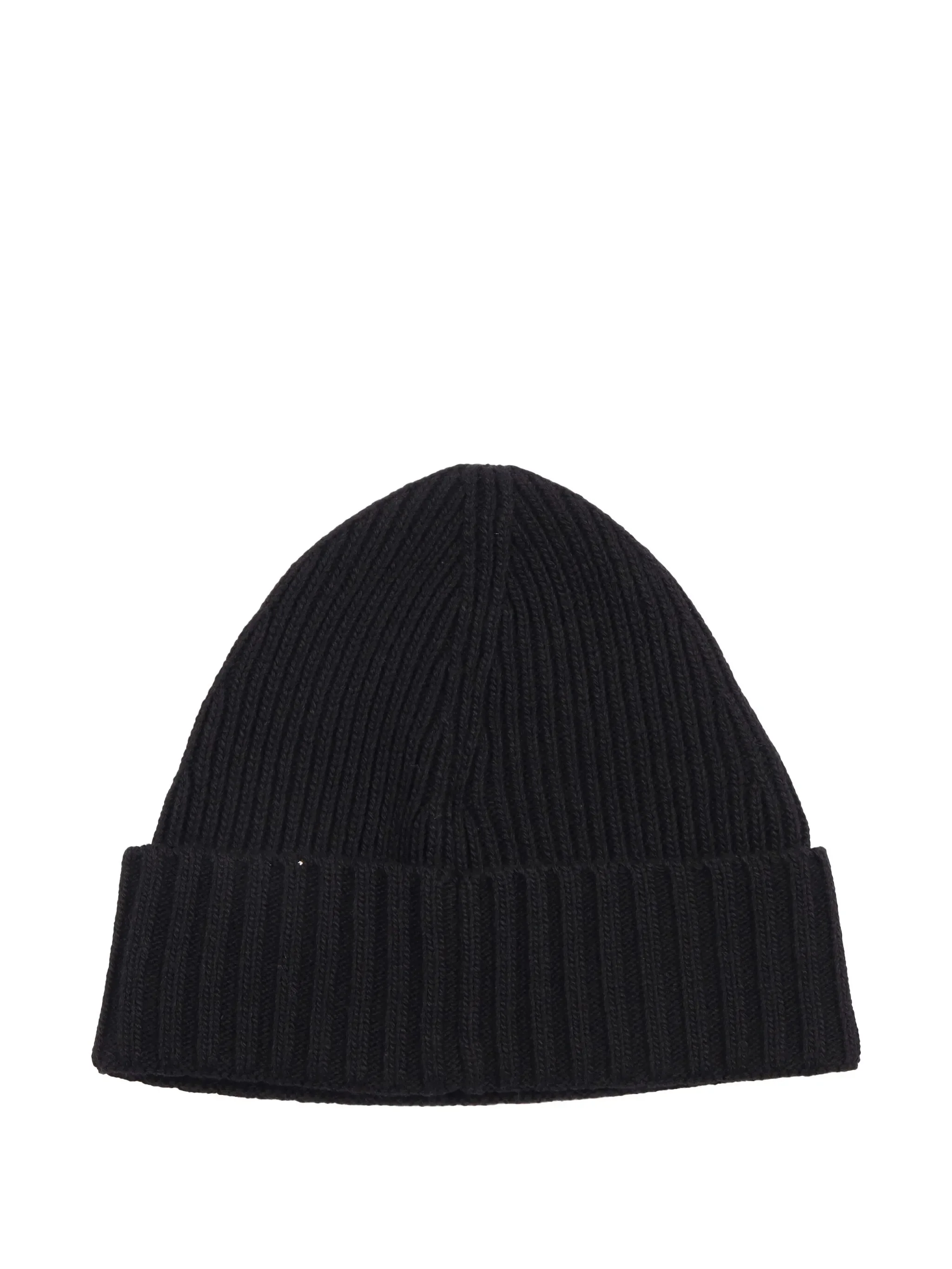 Stone Island Kids Mini Ribbed Wool Beanie with Front Logo Patch - Image 2
