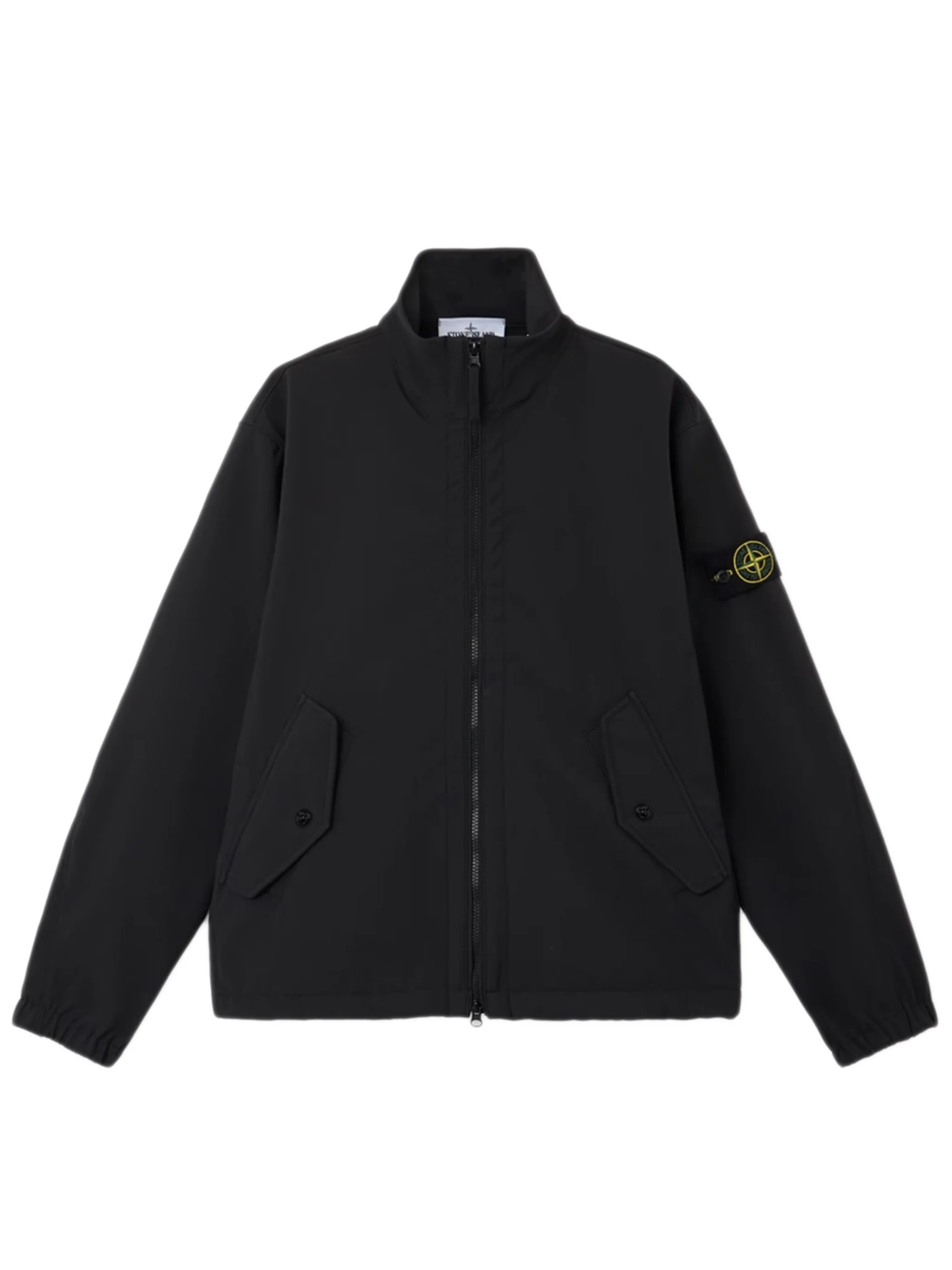 Stone Island Men’s Stand Collar Zip Jacket with Angled Hand Pockets & Elasticated Cuffs