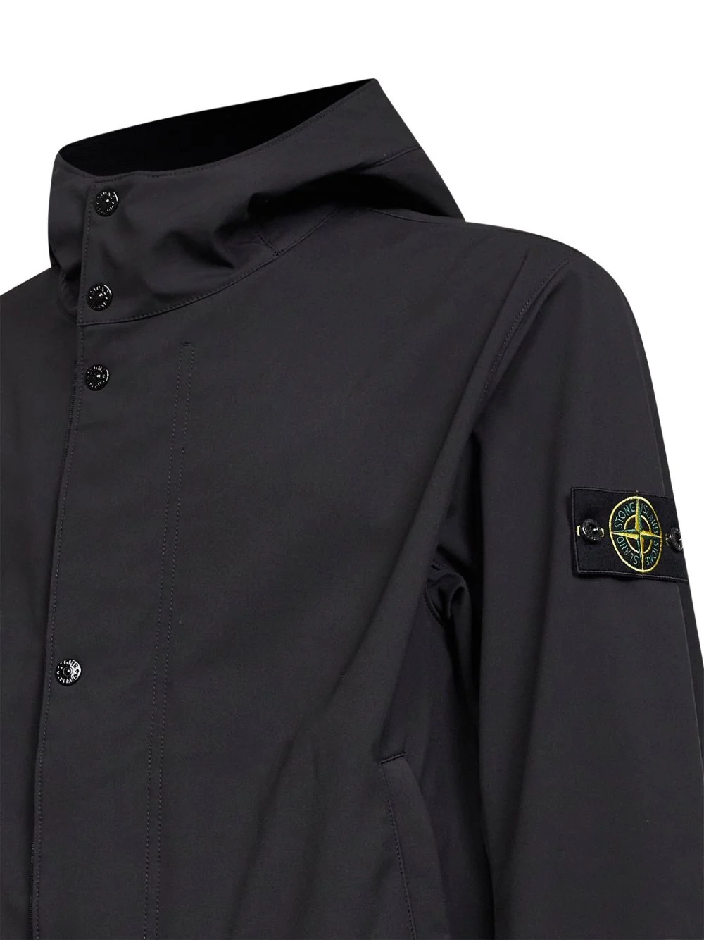 Stone Island? No—remove brand: Tech Hooded Jacket with Internal Drawstring, Concealed Zip Pockets & Ribbed Trim - Image 3