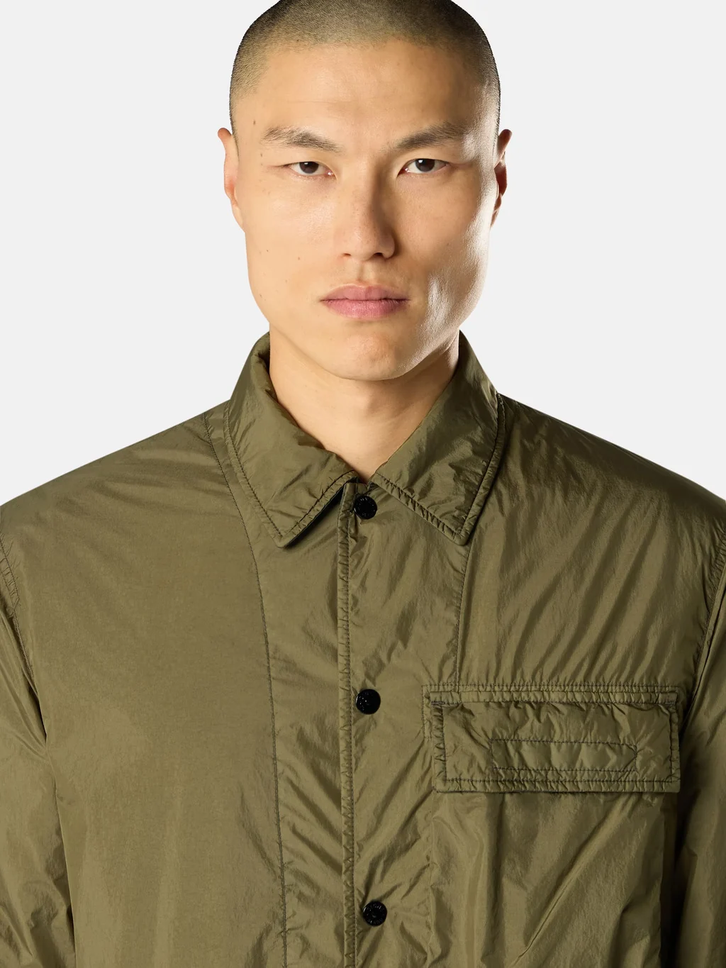Stone Island Padded Nylon Overshirt with Button Closure and Chest Pocket - Image 5