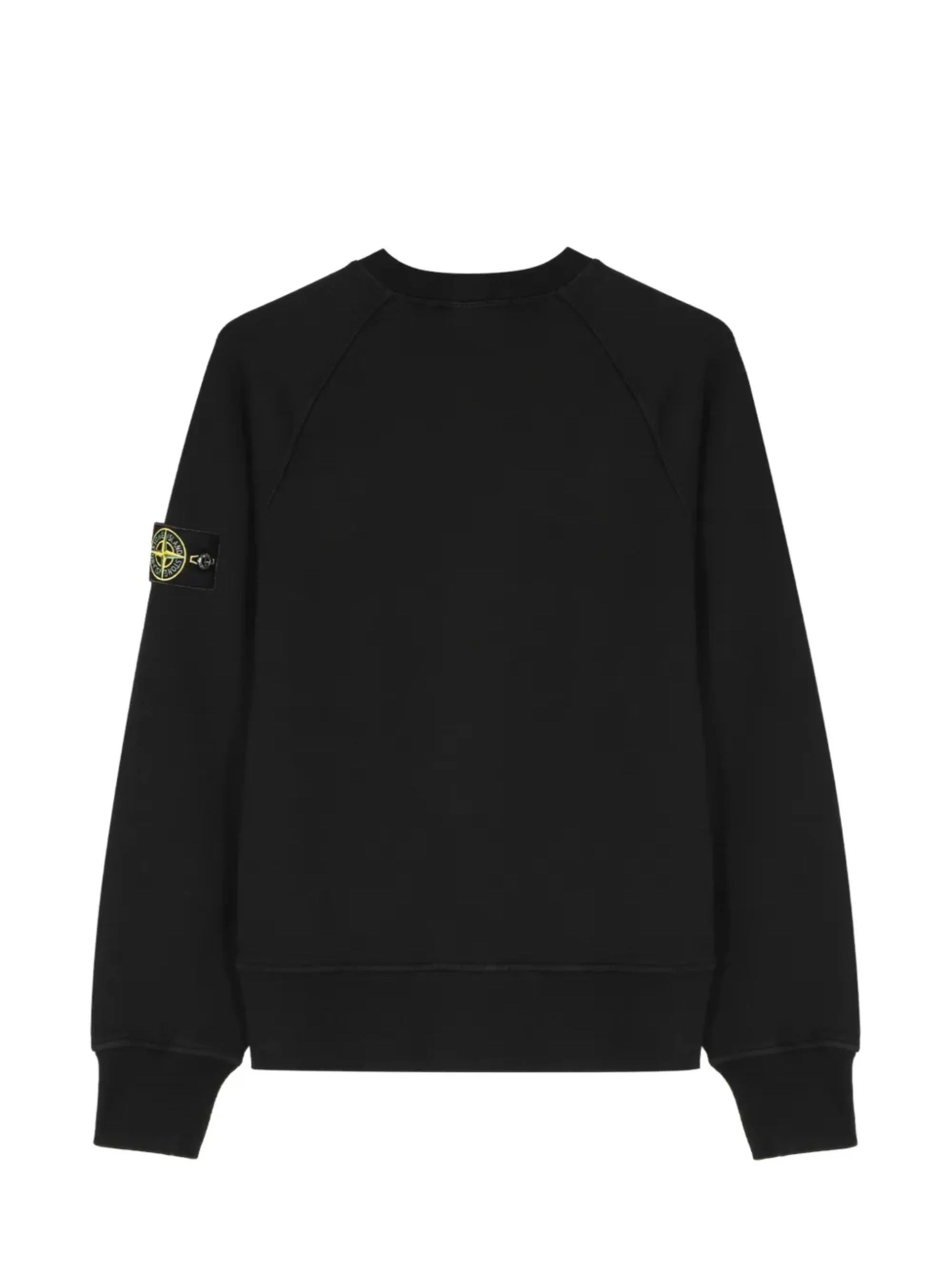 Stone Island Ribbed Neckline Raglan Sweatshirt with Left Sleeve Badge - Image 2