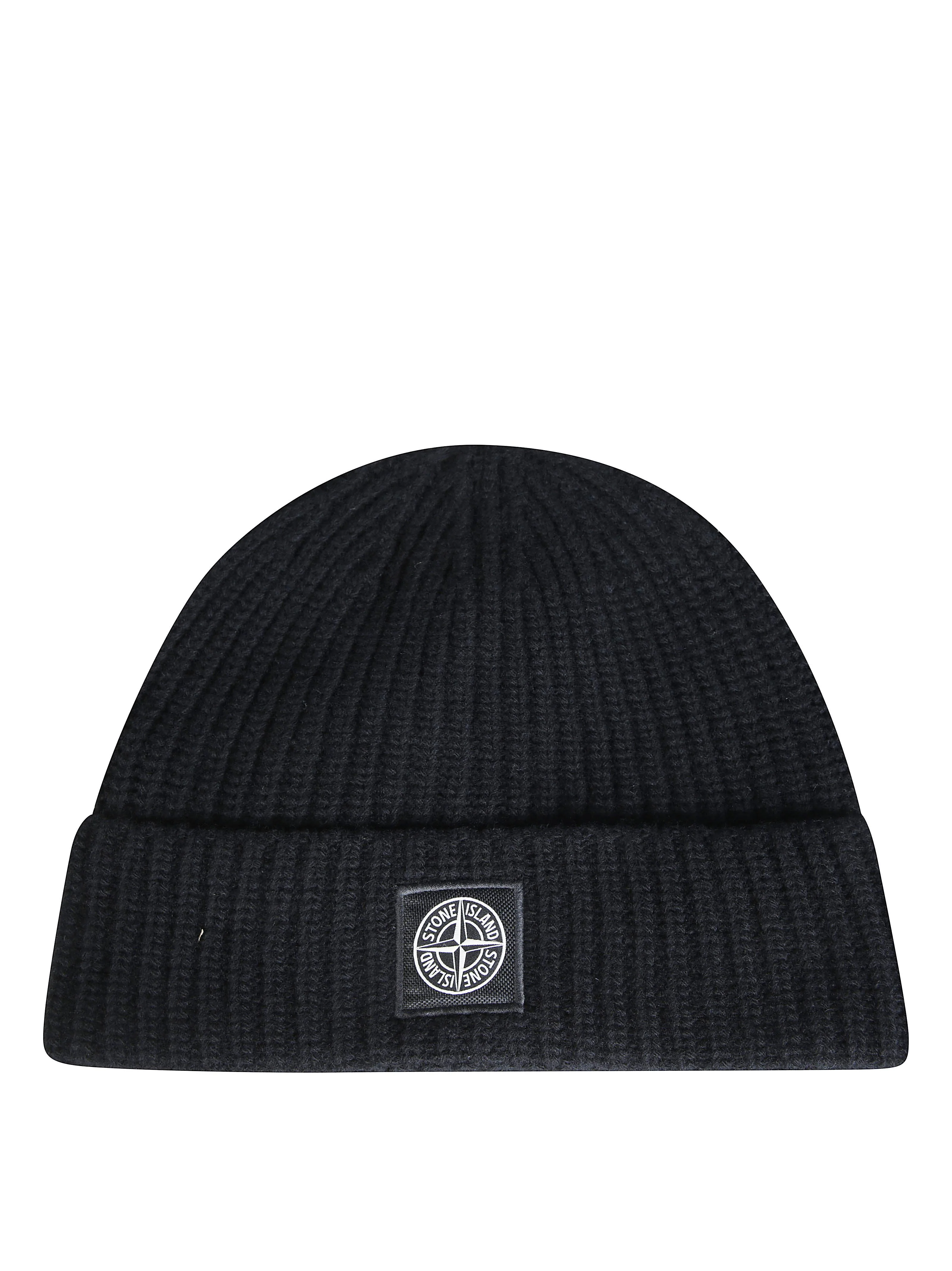 Stone Island-Style Ribbed Beanie for Men