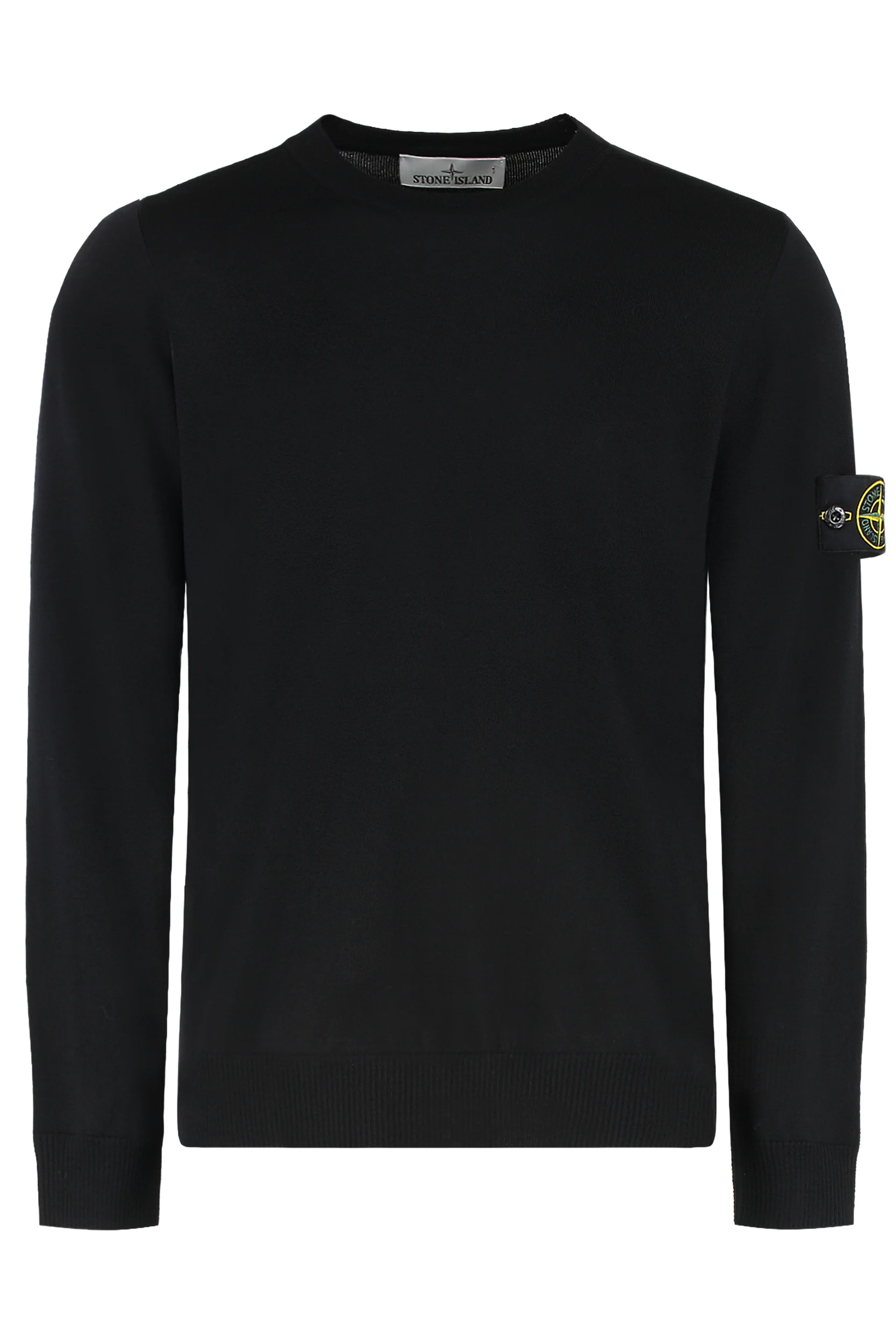 Stone Island Virgin Wool Crew-Neck Sweater with Removable Logo Patch