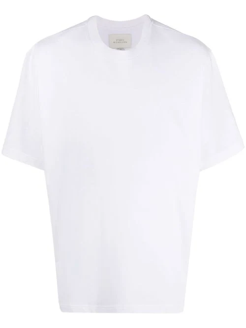 Studio Nicholson Cotton Crew Neck T-Shirt with Rear Logo Stamp