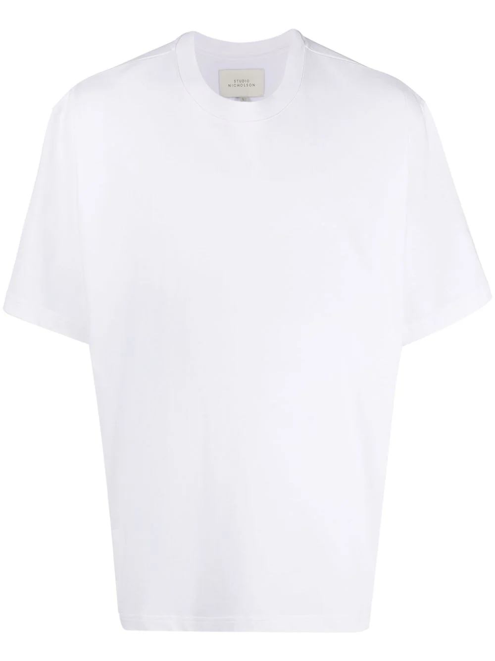 Studio Nicholson Cotton Crew Neck T-Shirt with Rear Logo Stamp - Image 5