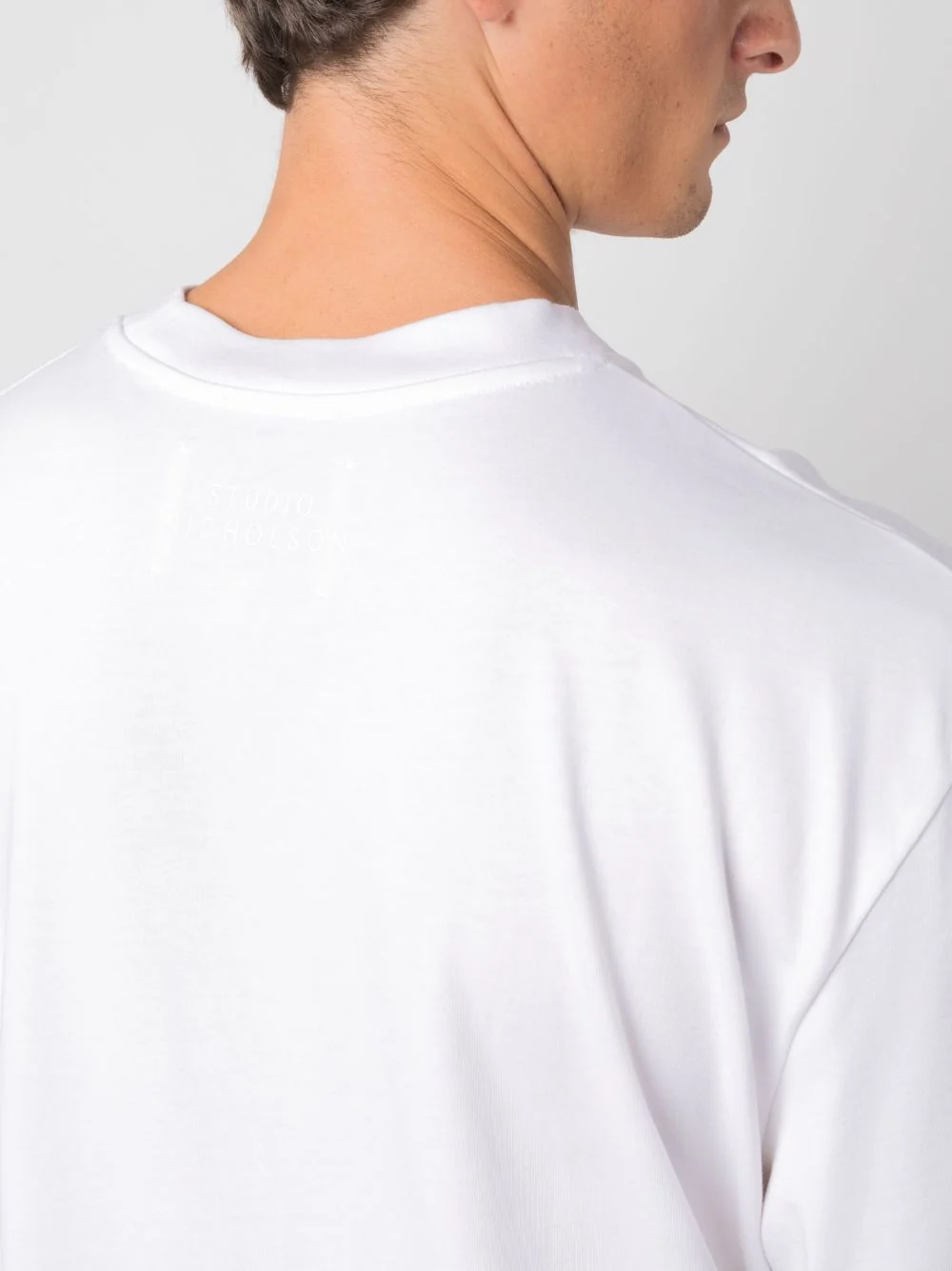 Studio Nicholson Cotton Crew Neck T-Shirt with Rear Logo Stamp - Image 7