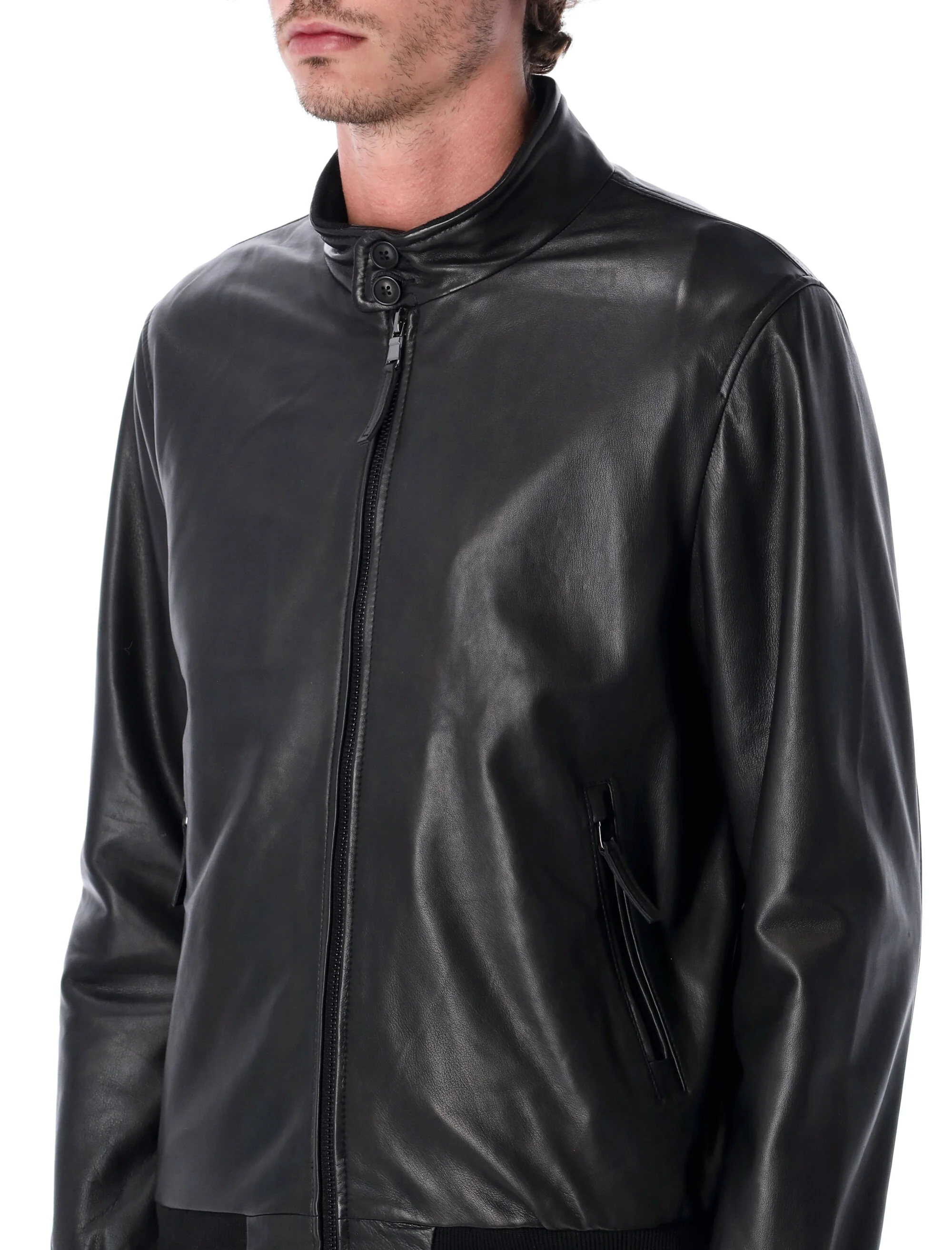 Sword Zip-up Leather Jacket - Image 3