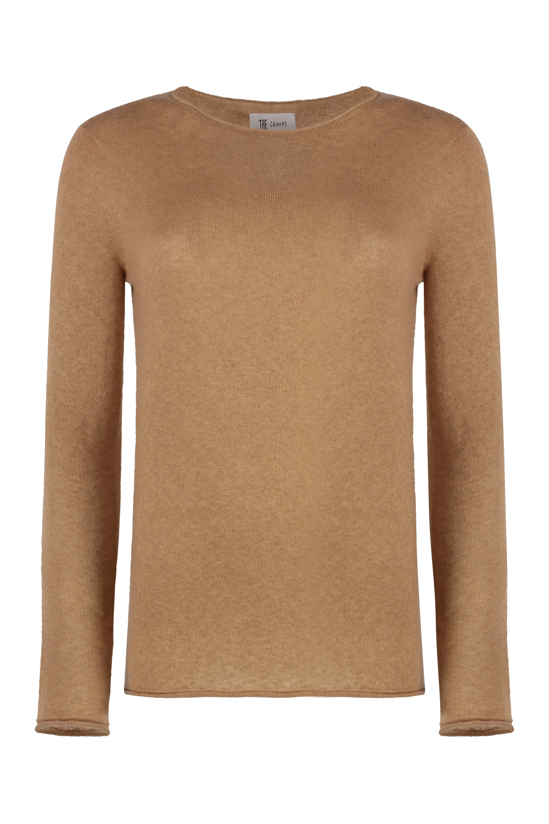 The (alphabet) Silk-Cashmere Blend Pullover with Rounded Neck