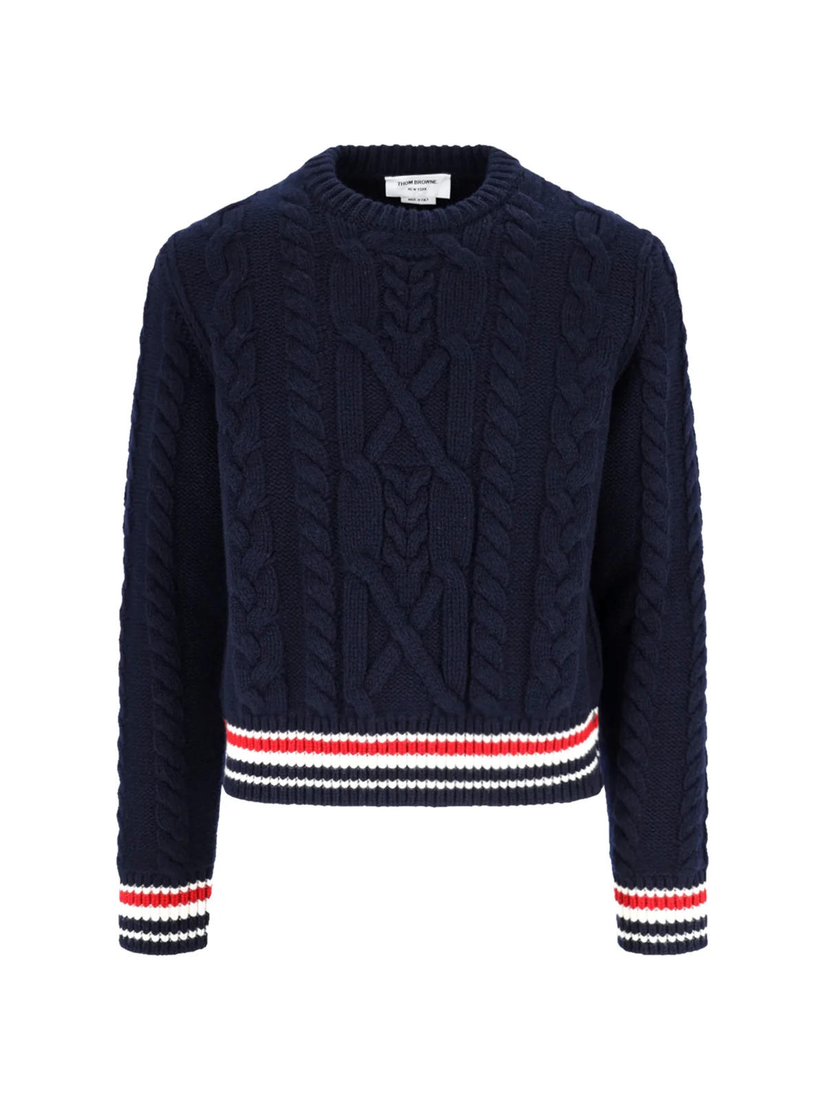 Thom Browne Men’s Virgin Wool Sweater with Stretch Blend