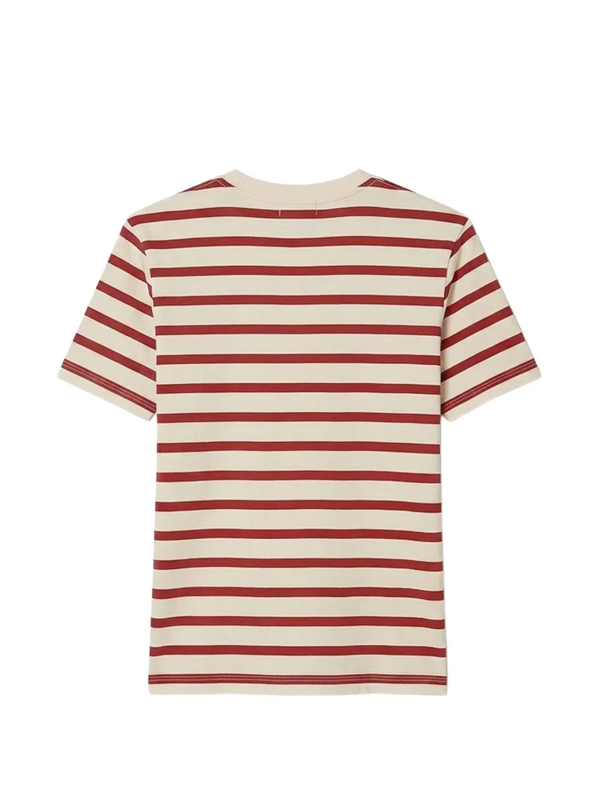 Tory Burch Logo Chest Striped Cotton T-Shirt - Image 2