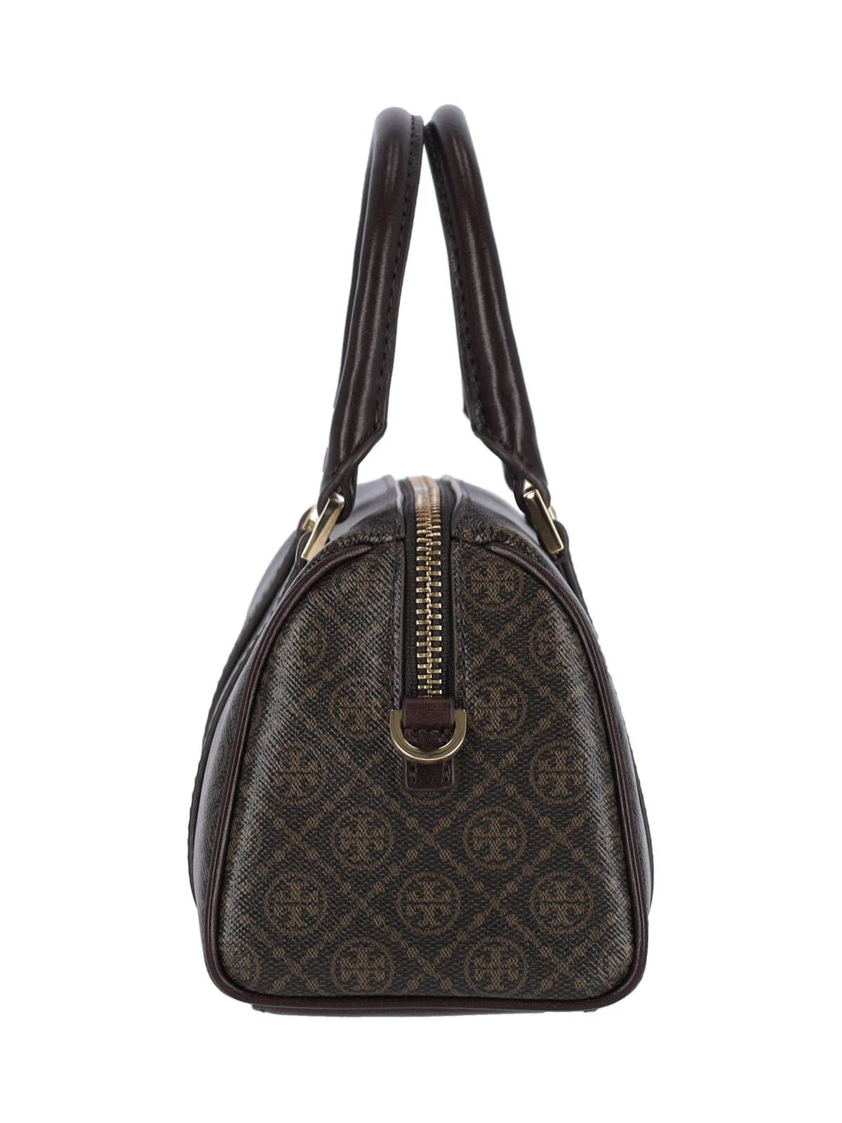 Tory Burch Mini Brown Leather-Trim Cotton Tote Bag - Image 5