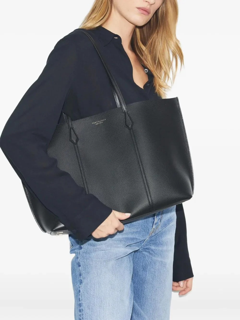 Tory Burch Perry Leather Tote Handbag - Image 3