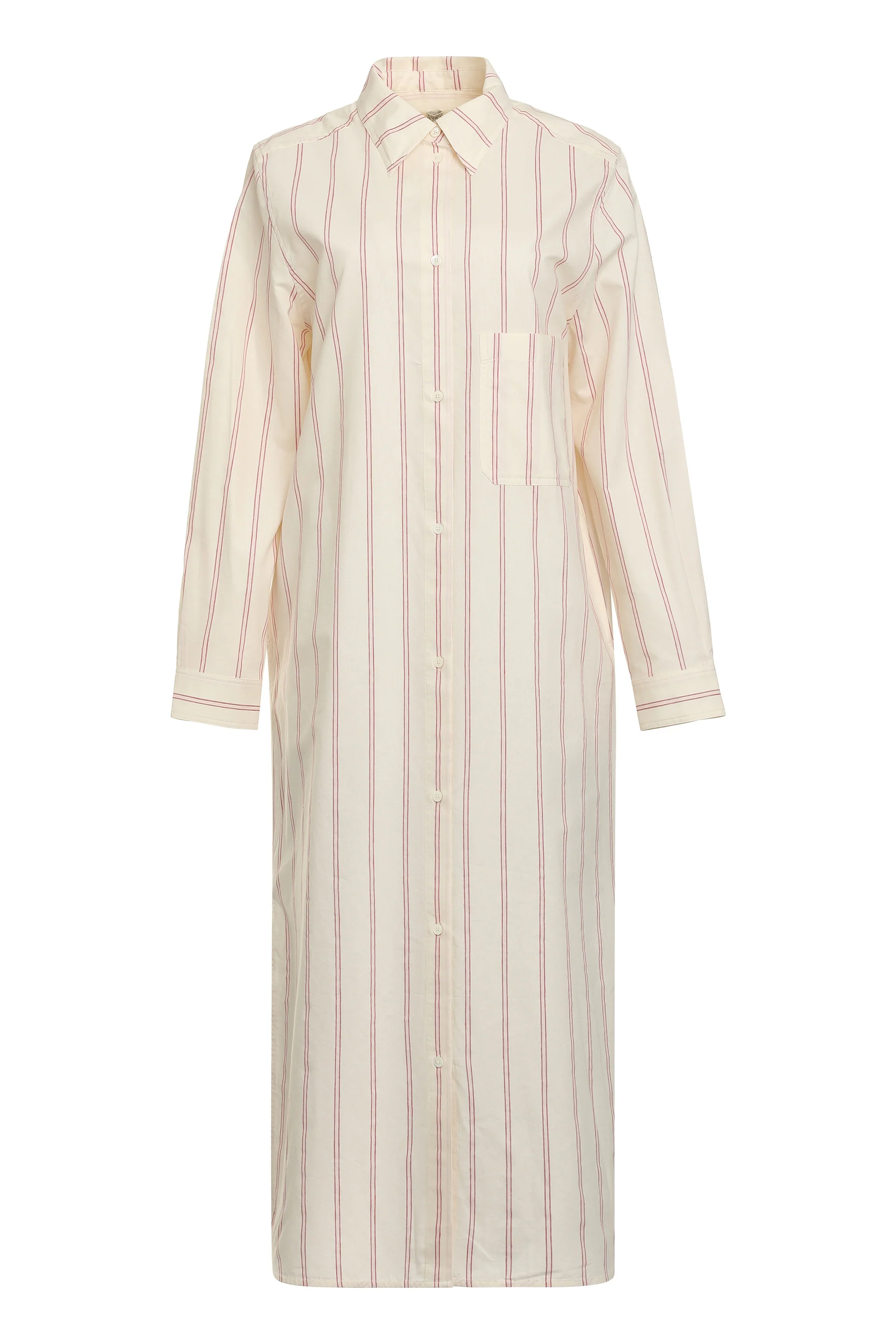 Totême Striped Cotton-Silk Shirtdress with Side Pockets