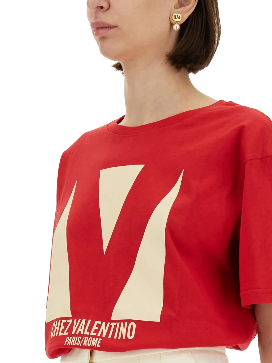 VALENTINO "CHEZ VALENTINO" PRINT T-SHIRT - Image 7