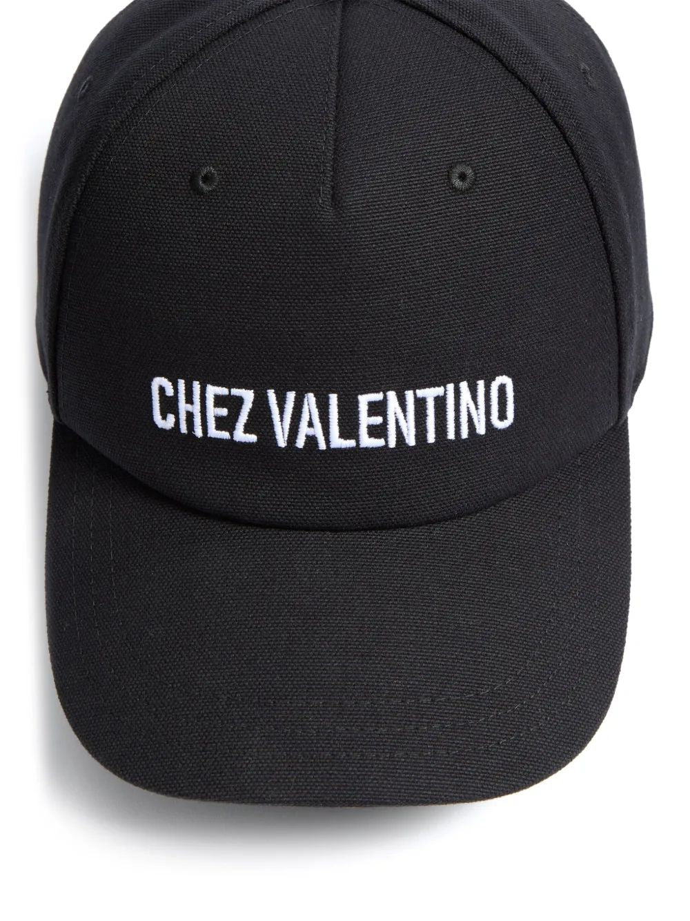 VALENTINO GARAVANI Chez Valentino Cotton Baseball Cap with Embroidery - Image 4