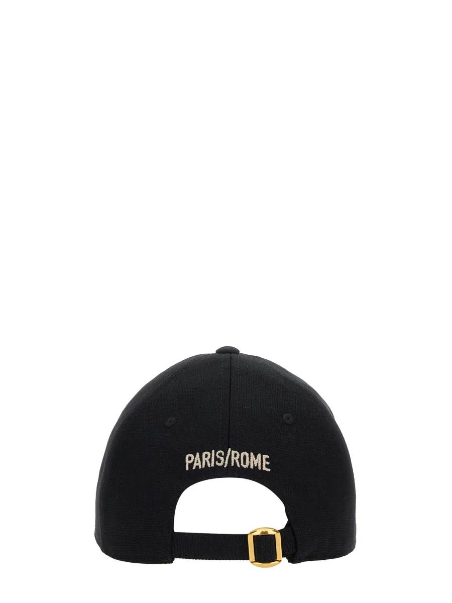 VALENTINO GARAVANI Chez Valentino Cotton Baseball Cap with Embroidery - Image 7