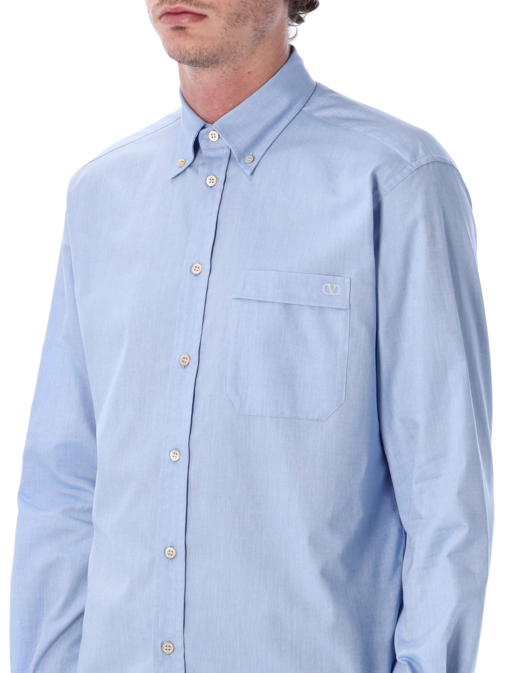 Valentino Garavani Slim Fit Oxford Shirt with Tonal Logo - Size 40 - Image 3