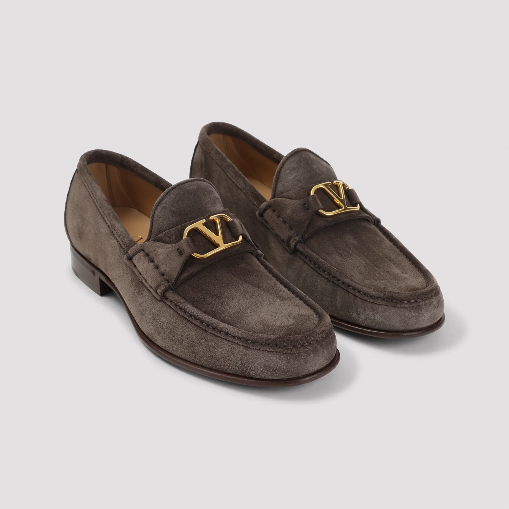 Valentino Garavani Suede Loafers with Metal VLogo Signature - Image 5