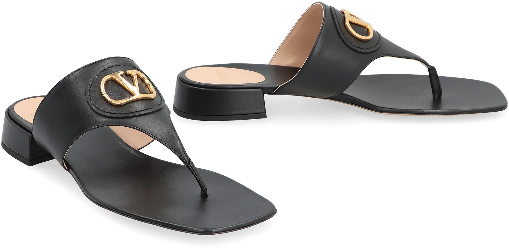 Valentino Garavani VLogo Signature Leather Slide Sandals - Image 3