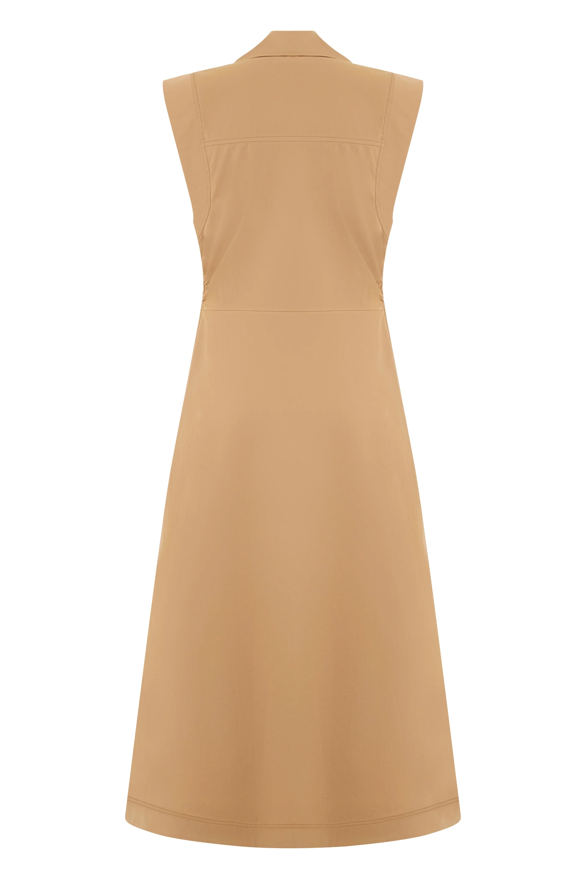 Veronica Beard Sleeveless Midi Button-Front Cotton-Blend Dress - Image 2