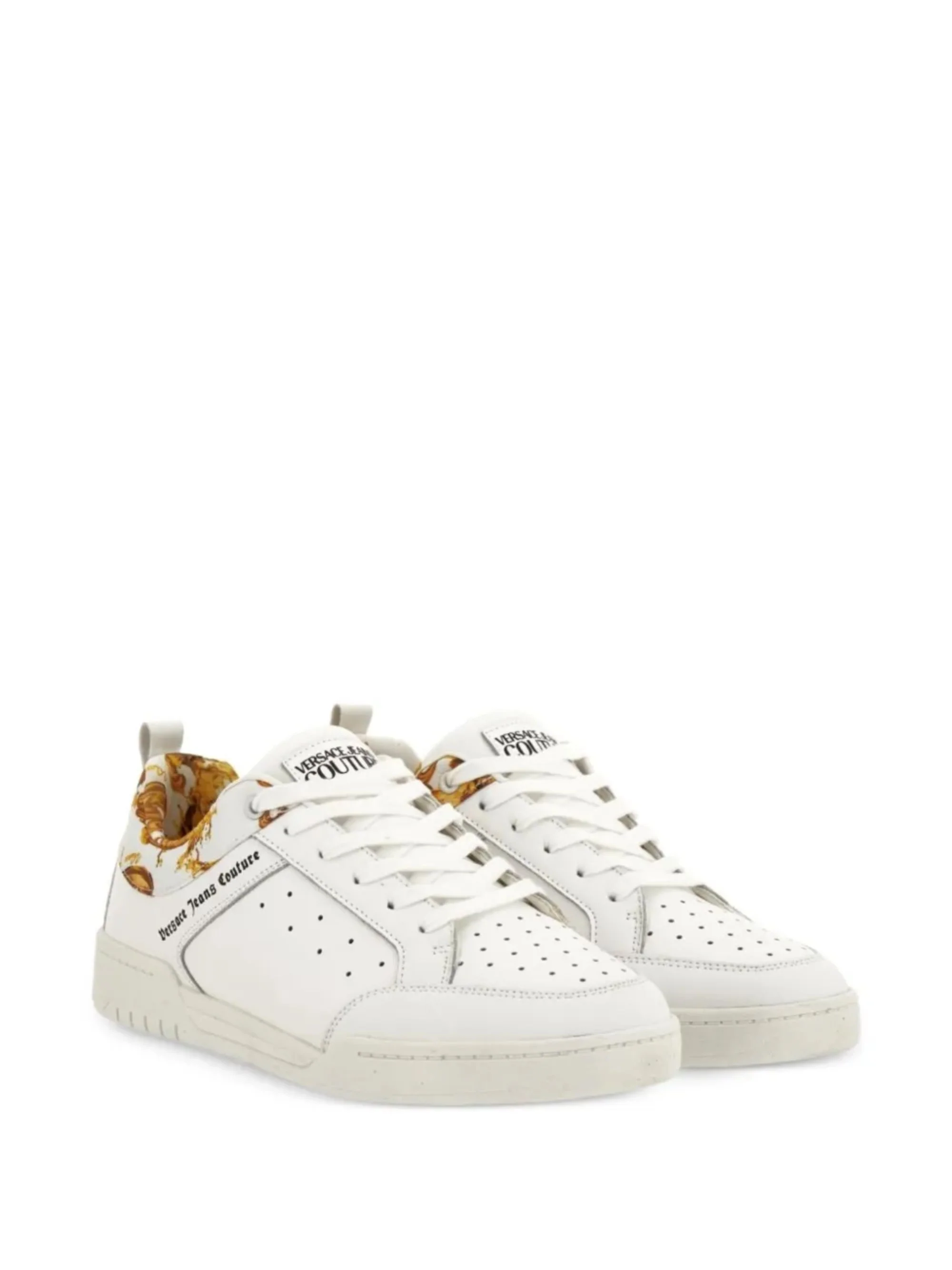 Versace Jeans Couture Baroque Gold-Tone Lace-Up Sneakers - Image 2