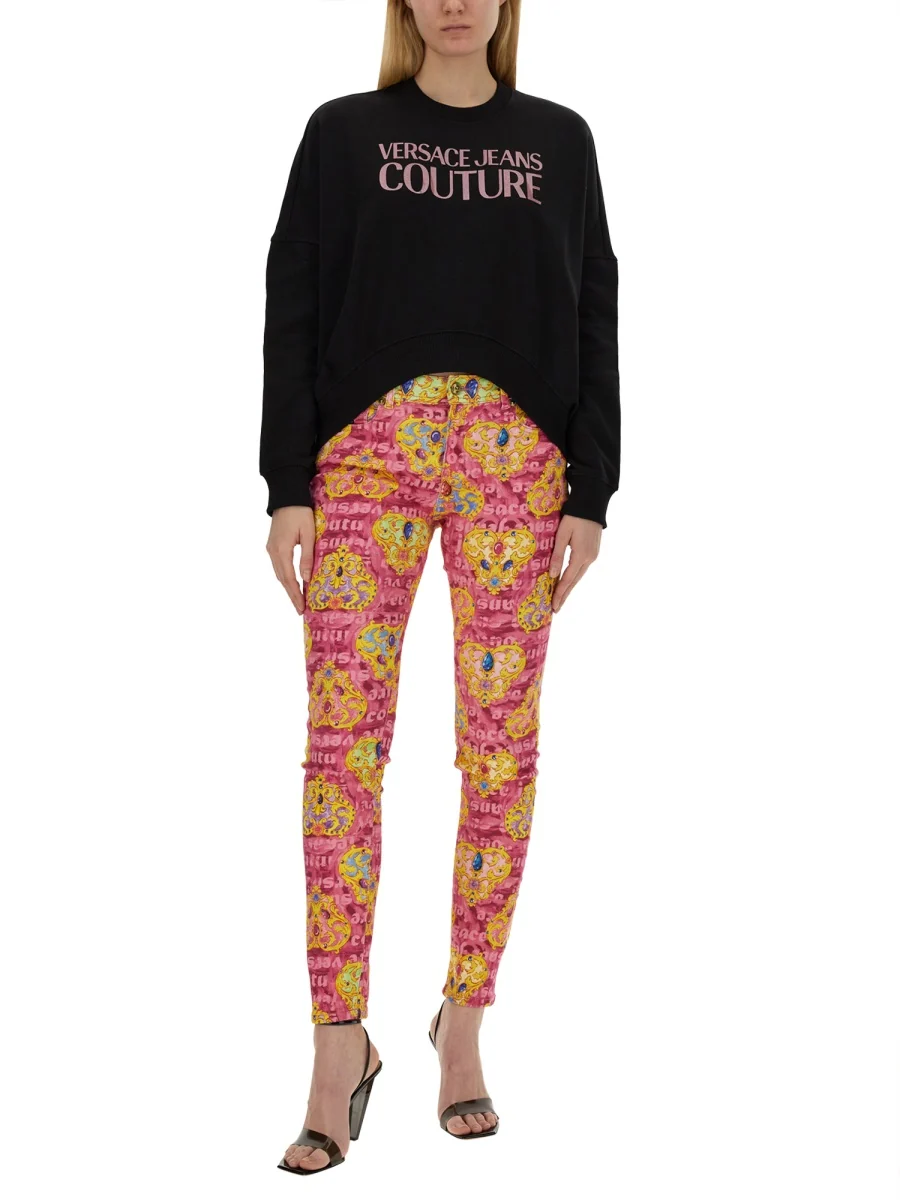 VERSACE JEANS COUTURE Cropped Sweatshirt with Logo - Image 2