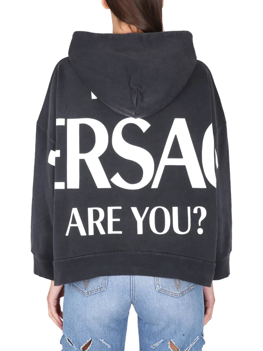 VERSACE Logo-print Cotton Hoodie - Image 3