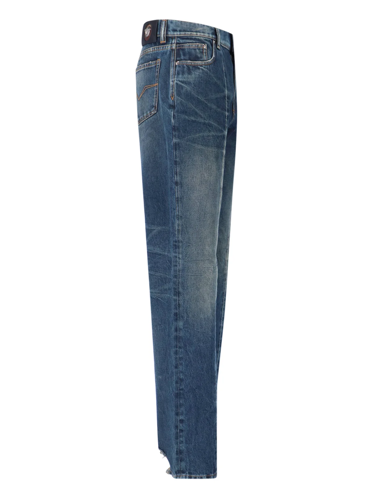 Versace Women’s 100% Cotton Jeans with Calf Leather Trim - Image 3