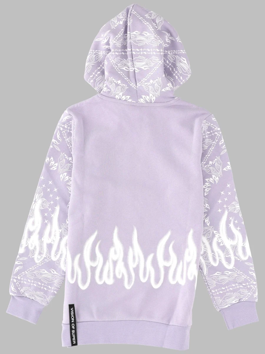 Vision of Super Unisex Kids Cotton Hoodie with Bandana Print - Image 3