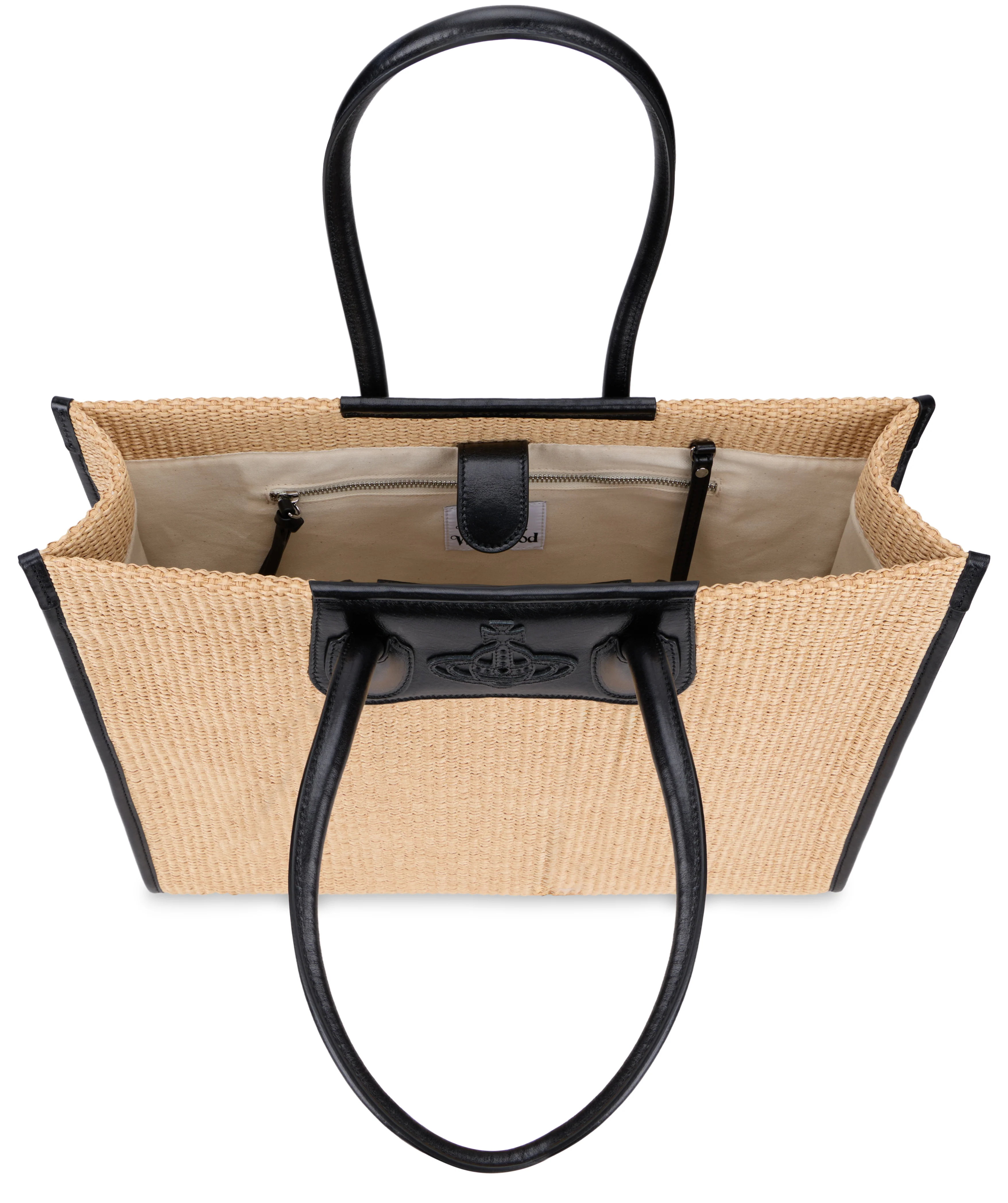 Vivienne Westwood Troy Woven Tote Handbag with Contrasting Details, 46 cm - Image 5