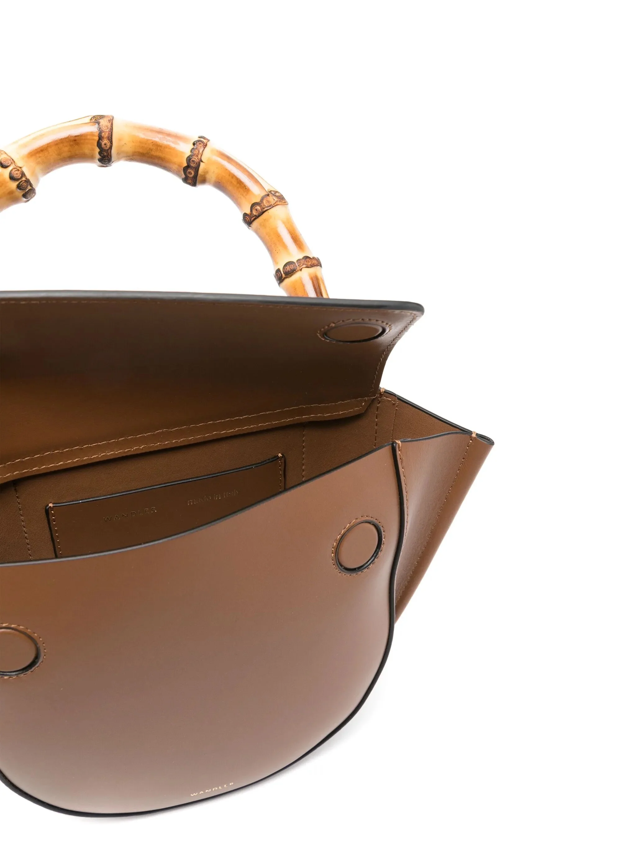 Wandler-Style Structured Leather Mini Shoulder Bag with Magnetic Closure and Detachable Strap, 27 x 17.5 x 5 cm - Image 5
