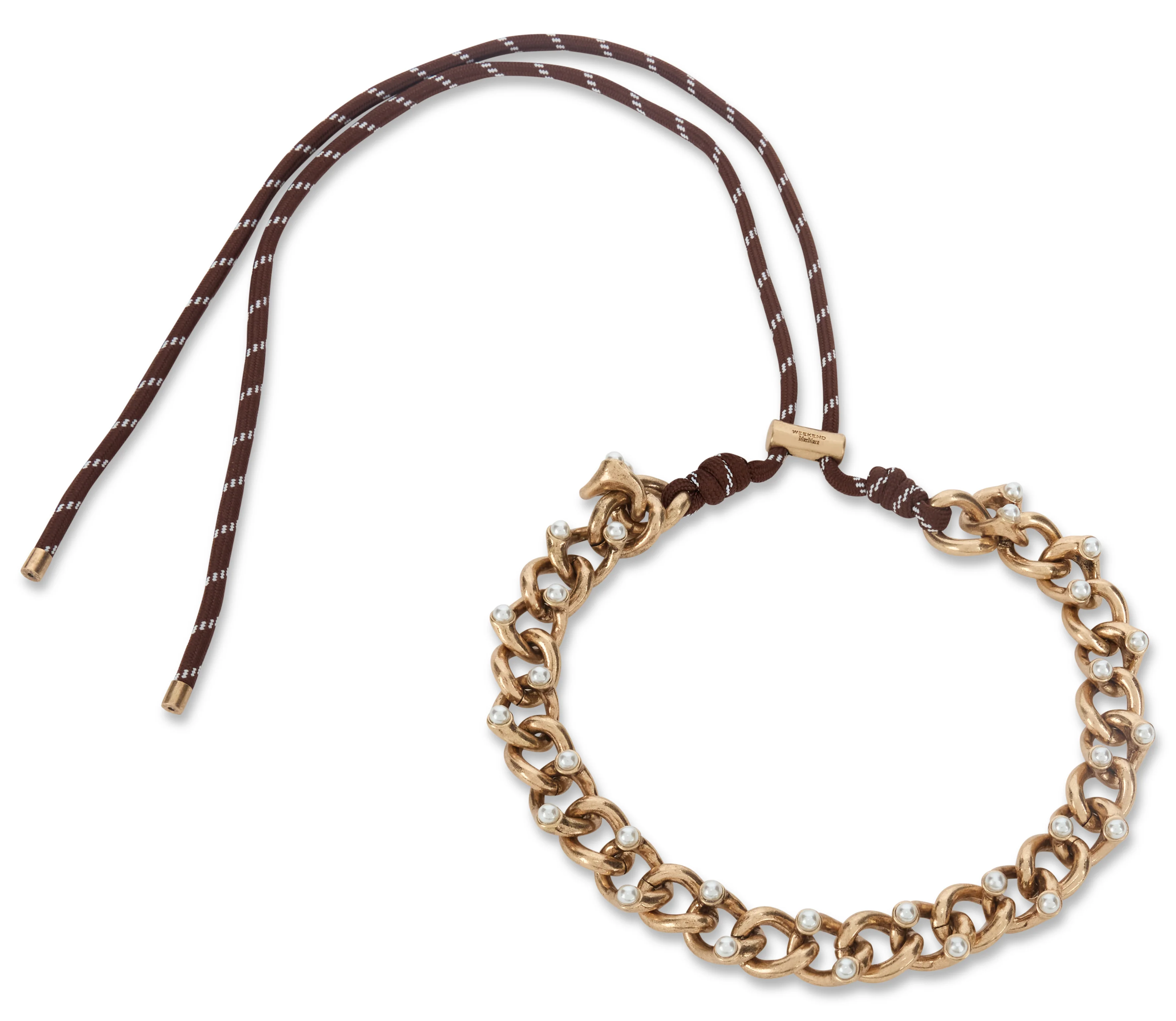 Weekend Max Mara Weekend-ready Chain and Rope Necklace with Adjustable Leather-Lace Closure - Image 2