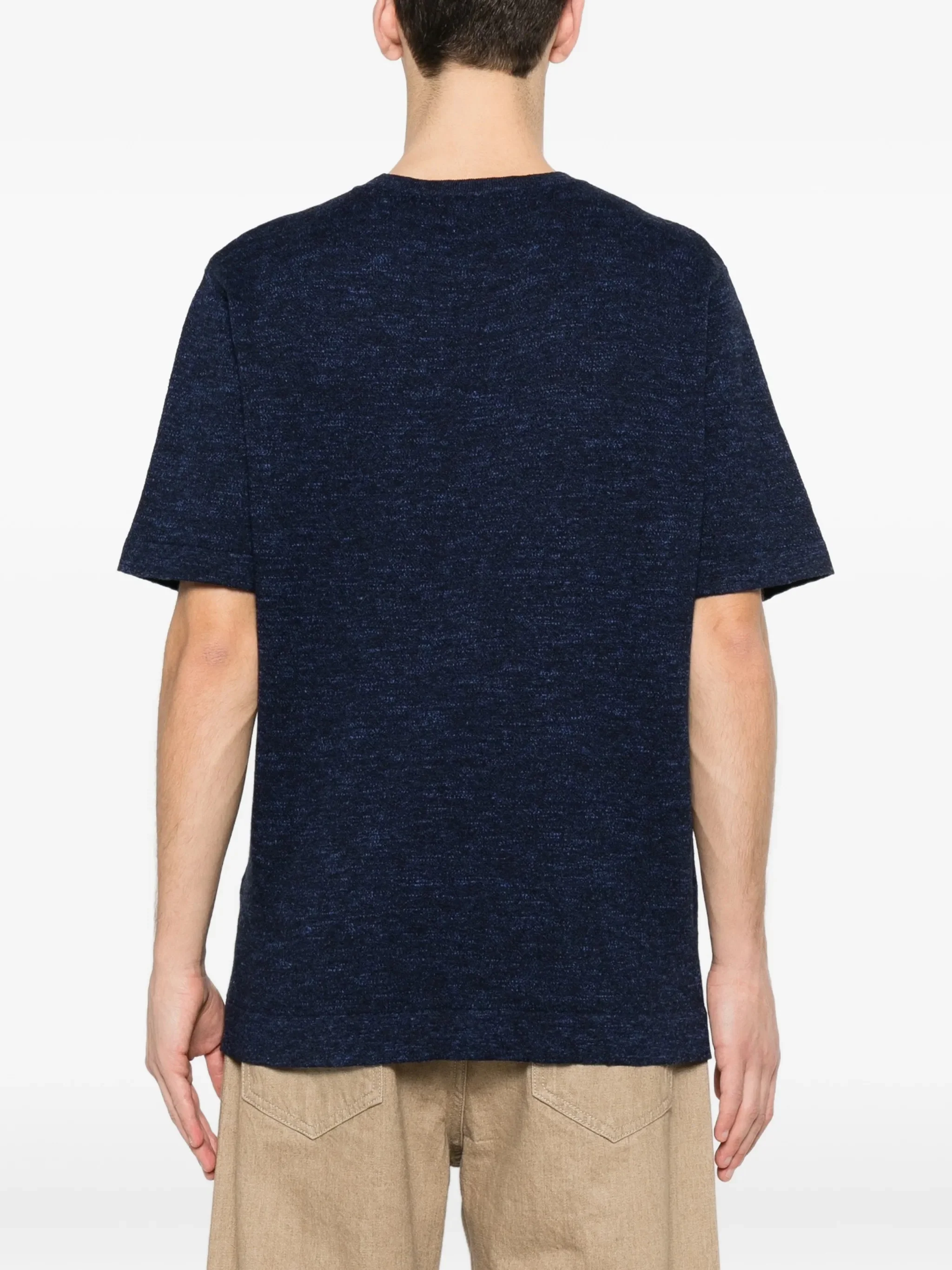 Woolrich Men’s Wool-Blend Knit Short-Sleeve T-Shirt in Cotton-Linen - Image 4