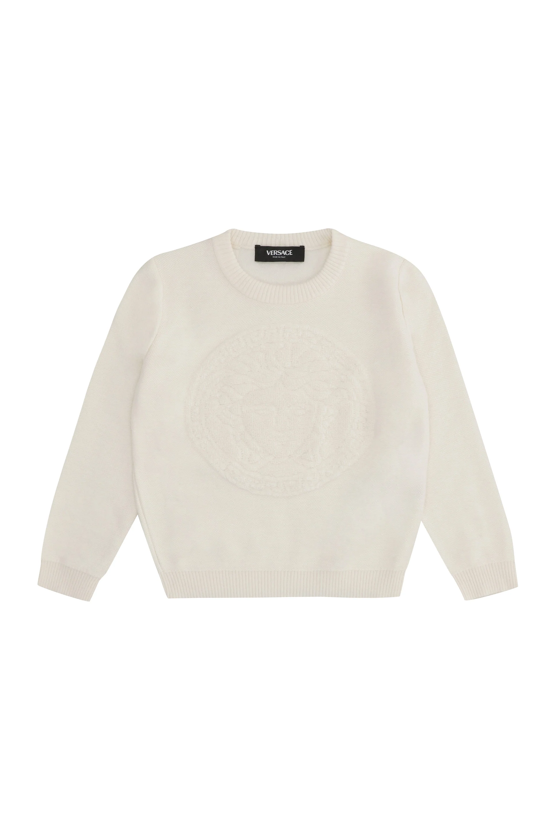 Young Versace Wool-Blend Ribbed Crewneck Sweater for Boys